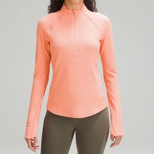 LULULEMON ventscape half zip long sleeve size 6 in sunny coral
